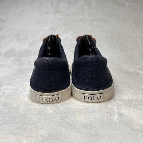 Polo Ralph Lauren Mens 10D Forestmont II Lace Up Sneakers‎ Shoes Navy Blue - Picture 3 of 10